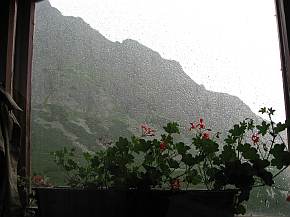 Blick aus unserem Fenster - es regnete