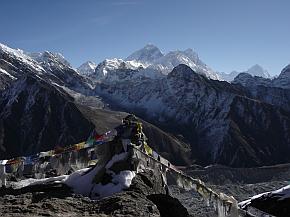 Blick auf Everest, Lhotse und Makalu